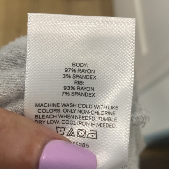 Express Open Back Faux Wrap Top Heather Gray |Size Small - Picture 10 of 10